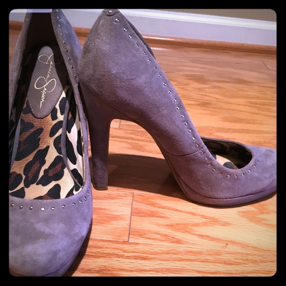 Jessica Simpson suede stilettos